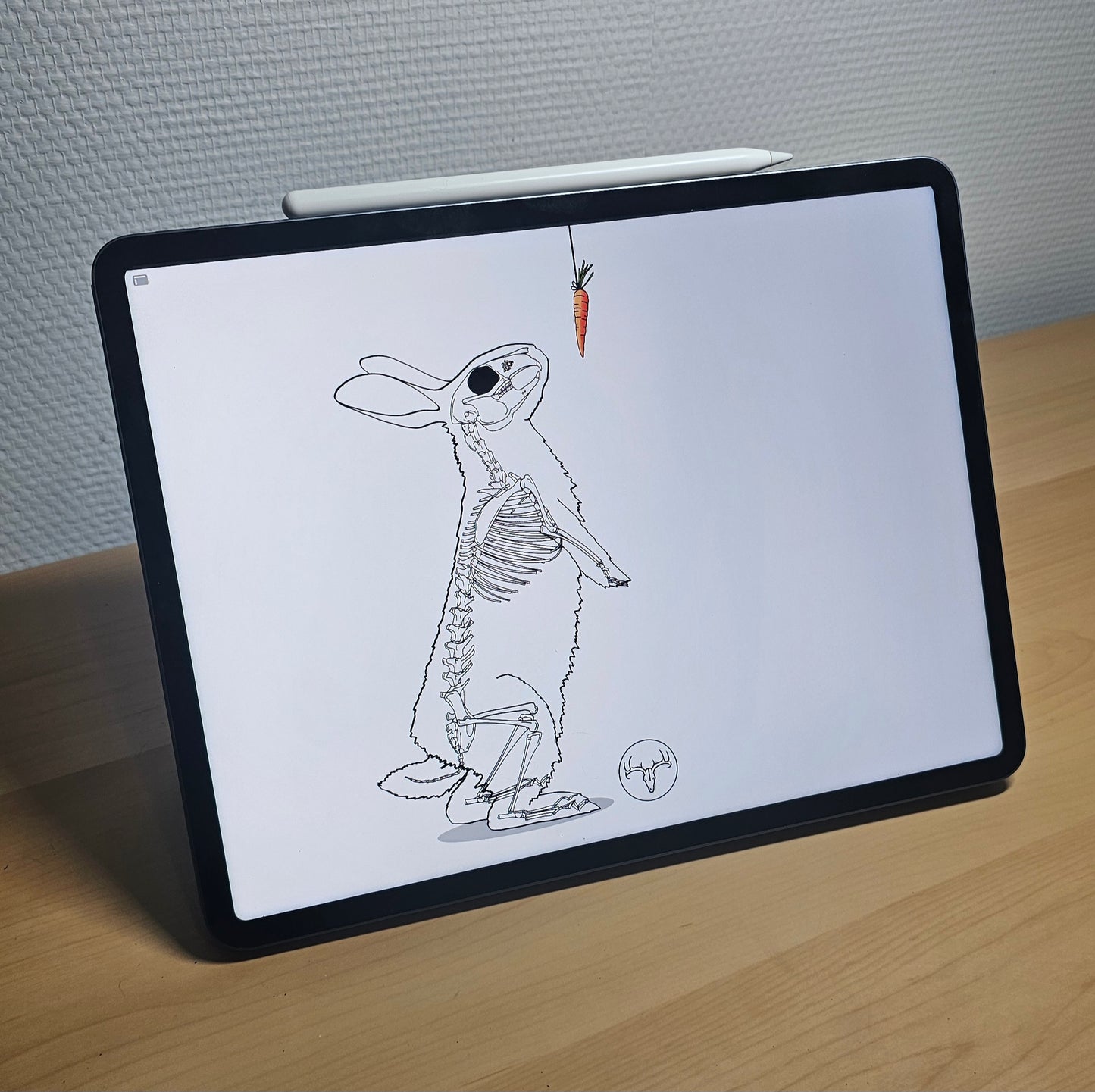 Poster Lapin et carotte qualité musée en papier mat A3 (29.7 x 42 cm)